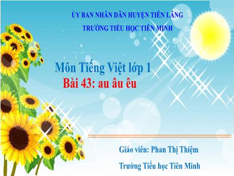 Bài giảng Tiếng Việt 1 (Kết nối tri thức) - Bài 43: Au, âu, êu - Phan Thị Thiệm