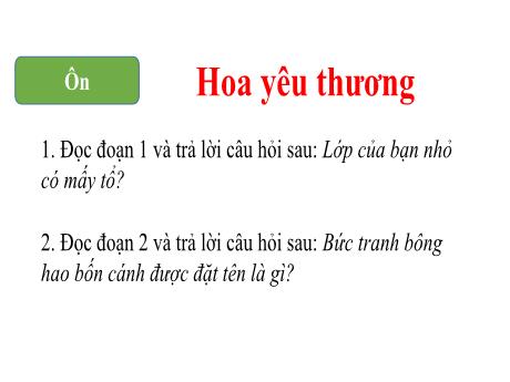 Bài giảng Tiếng Việt Lớp 1 (Kết nối tri thức) - Bài 2: Cây bàng và lớp học