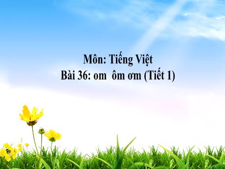 Bài giảng Tiếng Việt Lớp 1 (Kết nối tri thức) - Bài 36: Om, ôm, ơm (Tiết 1)
