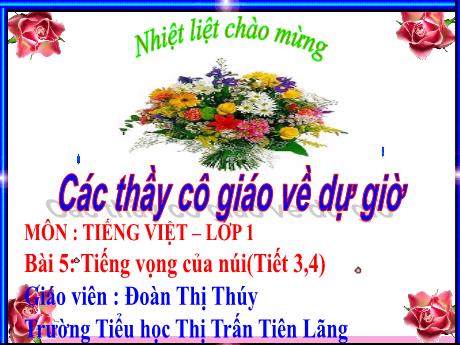Bài giảng Tiếng Việt Lớp 1 (Kết nối tri thức) - Chủ đề 5: Bài học từ cuộc sống - Bài 5: Tiếng vọng của núi (Tiết 3+4) - Đoàn Thị Thúy
