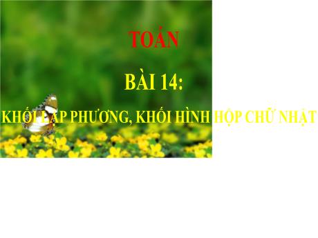 Bài giảng Toán Lớp 1 (Kết nối tri thức) - Bài 14: Khối lập phương, khối hình hộp chữ nhật (Tiết 1)