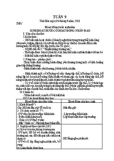 Giáo án Lớp 1 - Tuần 9 - Năm học 2023-2024 - Phạm Thị Thu Hà